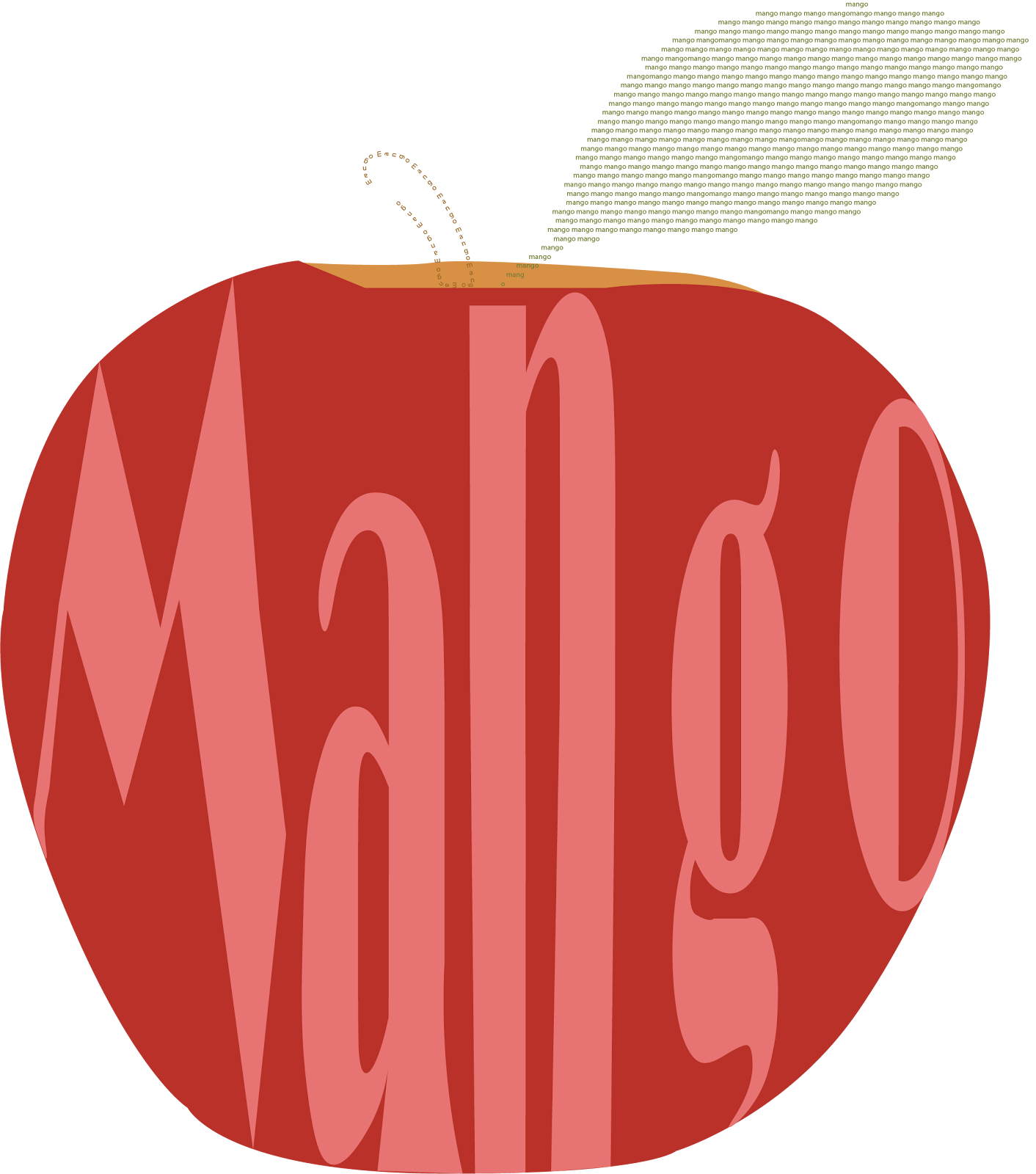 drawing of an apple using text to replace the colour